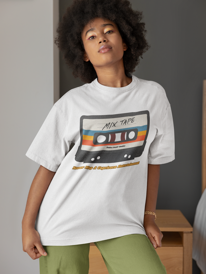 Unisex Oversized Mix Tape Tee: Never Play A Taurus Entertainment